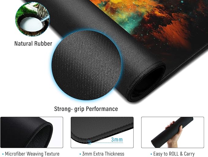 JIALONG Gaming Mouse Pad Desk Mouse Mat Large Size 35.4 x15.7inches Comfortable XXL Mousepad for Work Gaming Office Home - Image 4