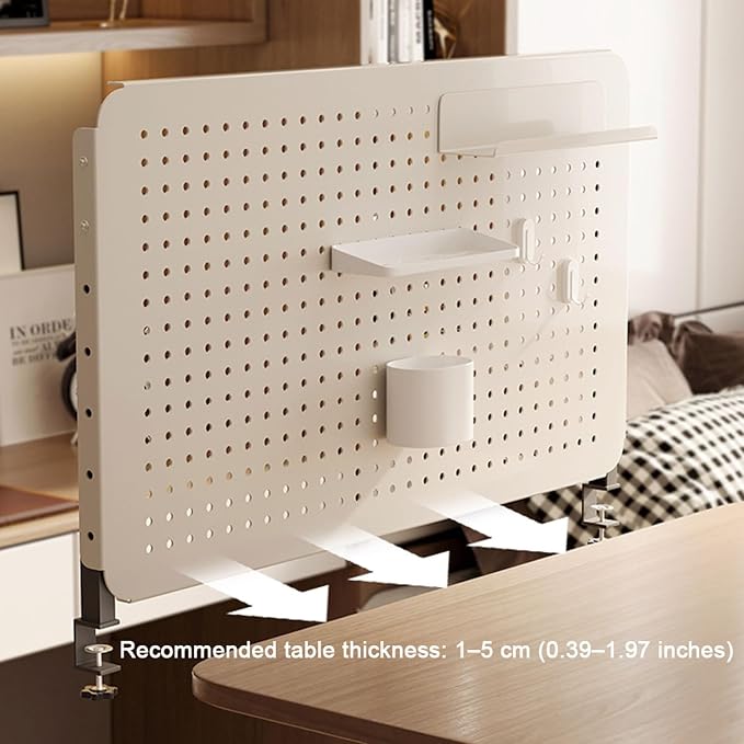 Clamp-on Desk Pegboard, Organizer for Office Gaming Home,pegboard Shelf,Multi-Function Computer Metal Peg Board(Blue,16" L*16" H(40 * 40cm)) - Image 5