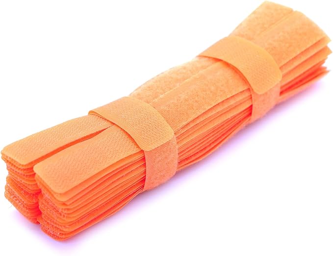 50pcs Cable Ties Reusable Fastening Wire Organizer Cord Rope Holder 7 Inch (Orange) by PASOW