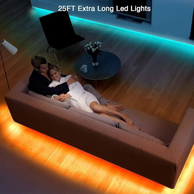 dalattin Led Lights for Bedroom 25ft RGB 5050 Led Strip Lights Color Changing Kit with 44 Keys Remote Controller and 12V Power Supply Led Light Strips Indoor Decoration,Easter Decor - Image 7