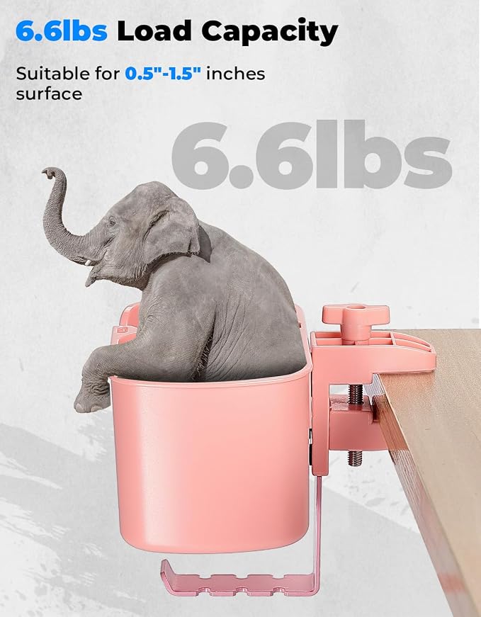 KEMIMOTO 3-in-1 Desk Cup Holder and Headphone Hanger, Fits 18-32 oz Cups - Image 7