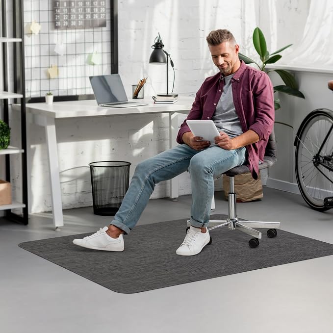 Blvornl Office Chair Mat for Hardwood Floor, Computer Chair Mat, 40"x 55" Desk Mat for Hard Wood, Large Anti-Slip Hard Floor Protector Rolling Chair Mat, PVC Mat Desk Rug for Office Home, Black - Image 7