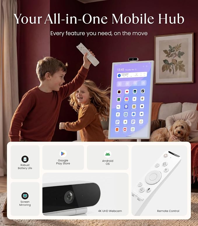 Cozyla Tablet TV: 32" Smart Portable TV on Wheels with Google Play Store - Image 4