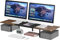 Suptek Dual Monitor Stand Riser with Two Drawers,Monitor Riser for 2 Monitors with Storage, Extra Large Storage for 2 Monitors, Multifunctional Desktop Organizer,Desktop Oraganizer Computer,Laptop,Printer,TV by suptek