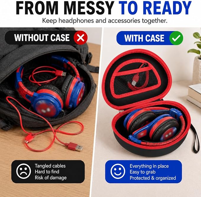 ANKHOH Kids Headphone Case for eKids, for Beats Solo4 Headphones, Black - Image 4