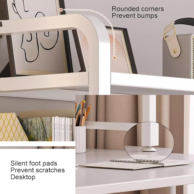 Peg Board, 2 Tier I Ndustrial Style Desktop Bookshelf， Pegboard Monitor Shelf, with 20 Hooks Modular Pegboard Shelf System for Home Office(Black,55x20x68cm) - Image 3