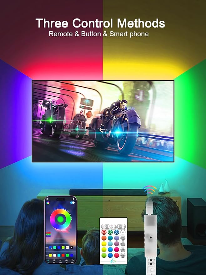KANTUTOE TV LED Backlight, 9.84ft LED Lights for 32-45 Inch TV, RGB TV Backlight with Remote, Music Sync Bluetooth APP Control Strip Lights USB Powered for Bedroom Gaming Room Decor - Image 2
