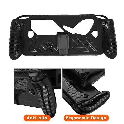 Protective Case with Stand for ROG Ally X 7in 2025 Console, Ultra Gaming Protector Cover, Soft Lightweight Silicone Case Cover, Black - Image 3