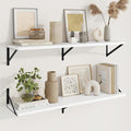 Axeman Deep Floating Shelves, 40'' x 10'' White Wall Shelves Set of 2 by Axeman