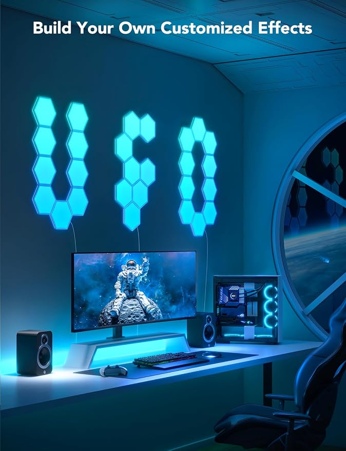 Govee Glide Hexa Light Panels, RGBIC Hexagon LED Wall Lights, Wi-Fi Smart Home Creative Wall Lights with Music Sync, Compatible with Alexa Google Assistant for Indoor Gaming Decor, 20 Pack - Image 2