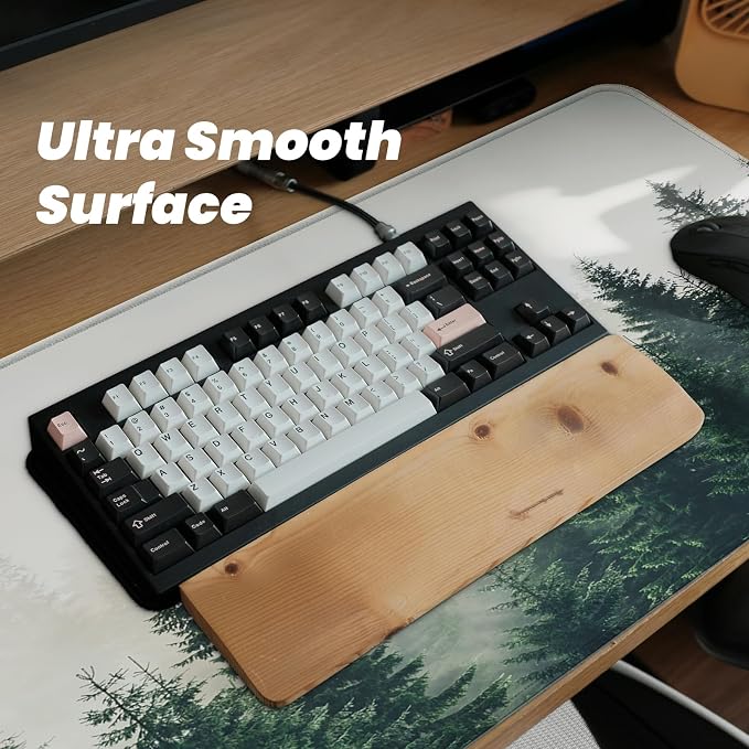 Gaming Mouse Pad with Anti-Slip Rubber Base, Extended Large Computer Mouse Mat with Stitched Edges, Long XL Anime Mousepad for Laptop and Keyboard, 31.5 x 11.8 inch (Forest Tree) - Image 5