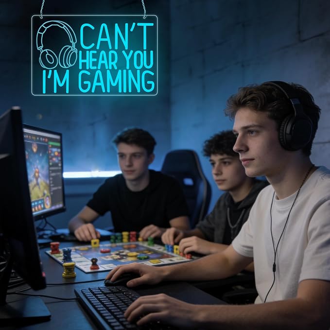 Gaming Neon Sign,Can't Hear You I'm Gaming Neon Signs for Game Room Decor,Led Headset Gamer Neon Sign for Gaming Wall Decor,Teenage Boys Gifts,Gamer Gifts - Image 6