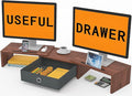 WESTREE Dual Monitor Stand Riser with Drawer - Adjustable Length and Angle, 2 Phone Hold, Desktop Organizer for Computer/Laptop/PC/Printer by WESTREE