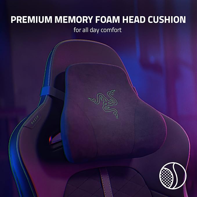 Razer Enki Gaming Chair, Built-in Lumbar Arch, All-Day Comfort, Black | Optimized Cushion Density, Dual-Textured, Eco-Friendly Synthetic Leather, Adjustable 152-degree Recline - Image 9