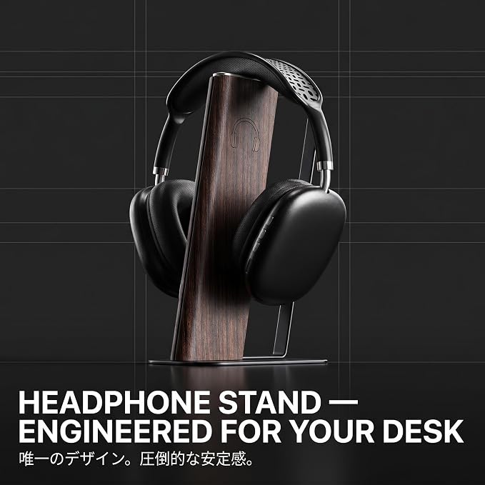 Gunking Headphone Stand with Floating Arc Design | Sculptural Desk Headset Holder for Gaming & Office, Universal Fit for Sony, Bose, AirPods Max & More - Image 2
