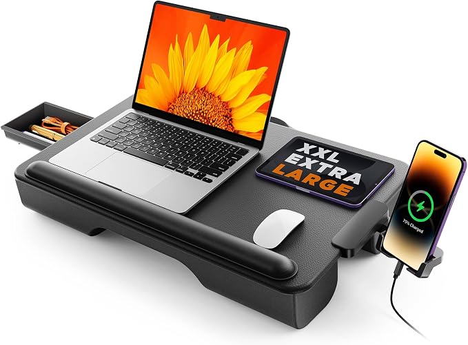 SAIJI Laptop Lap Desk, Portable Laptop Desk for Bed Fits Up to 17" Laptops by SAIJI