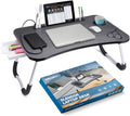Slendor Bed Desk for Laptop and Writing with Storage, Cup Holder, Light by Slendor