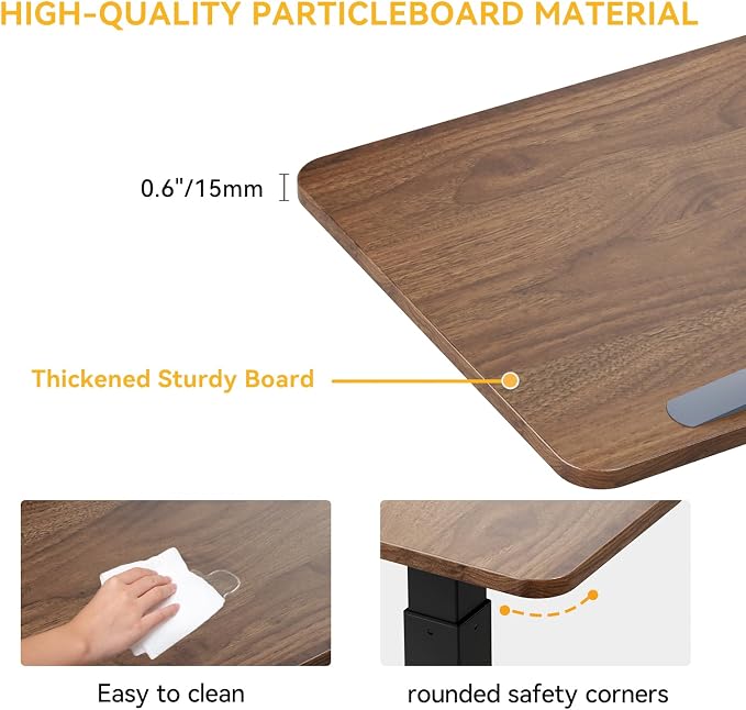 Overbed Bedside Table with Wheels, Pneumatic Adjustable Medical Tilt Top Hospital Bed Table Over The Bed, Rolling Laptop Desk, Mobile Standing Desk for Hospital and Home Use, Walnuts - Image 8