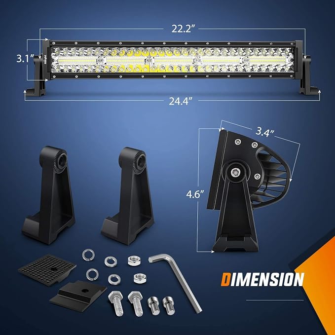 Nilight Led Light Bar 22Inch 480W Triple Row Flood Spot Combo Waterproof Off Road Driving Lighting with Off-Road Wiring Harness for Boat Trucks Pickup SUV ATV UTV, 2 Years Warranty - Image 2