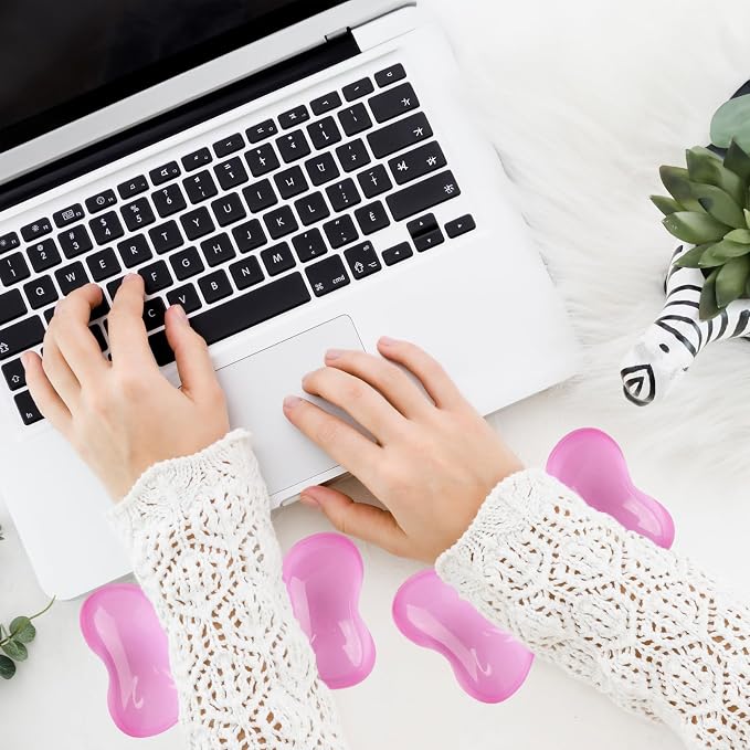 Gel Wrist Rest for Keyboard and Mouse Transparent Pink Bow Elbow Pad Cushion Ergonomic Cute Clear Cool Heart Mouse Wrist Pad Silicone Non-Slip Support for Computer Gaming Home Office Women Hand Pillow - Image 7