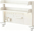 31.5 Inch Clip-on Desktop Organizer Bookshelf with Pegboard, Desk Shelf Organizer, Multipurpose Computer Desk Desktop Bookshelf, Desk Extender Pegboard Clamp, Desktop Display (White) by Unknown