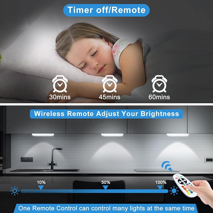 Remote Control RGB Lights Under Cabinet Lighting Rechargeable, 1 Pack - Image 4