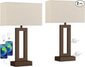 Seealle Bedroom Lamps for Night Stands - Touch Control, 3 Way Dimmable, USB C+A Charging, LED Bulbs, Easy Assembly(Yellow&Brown) by SeealleLighting
