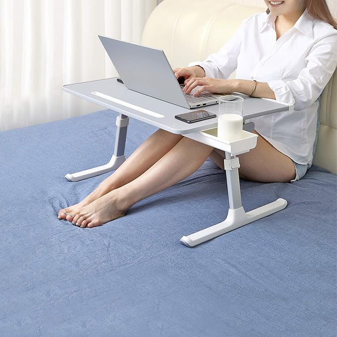 NEARPOW XXL Bed Table Tray, Adjustable Laptop Lap Desk for Couch, Black - Image 9