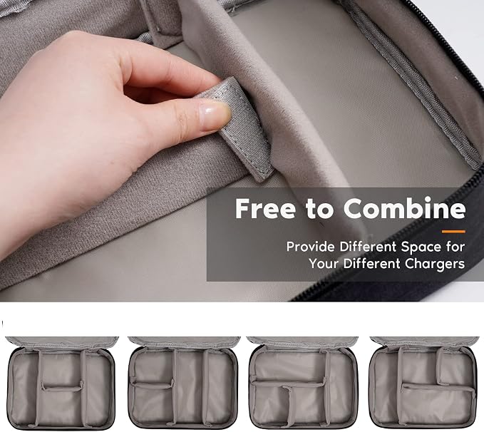 OrgaWise Electronics Organizer, Electronic Accessories Bag Travel Cable Organizer Three-Layer for iPad Mini, Kindle, Hard Drives, Cables, Chargers - Image 6