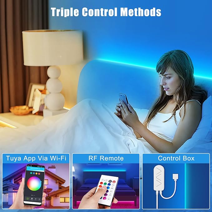 Tatazone RGBWW Smart Led Strip Lights, 16.4ft Tunable White 3000K to 6500K+RGB WiFi Led Light Strip Work with Alexa and Google, Color Changing Music Sync Indoor Rope Lights for Bedroom, TV, Cabinet - Image 5