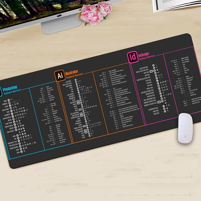 Designer Photo Editing Software Mouse mat, photoshop shortcut Keyboard tips gifts for beginner photographers gifts,photography gifts mouse pad large desk mats KMH - Image 3