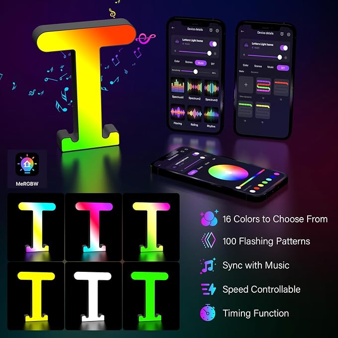 Light Up Letters Marquee Letter LED Lights Music Sync RGB Color Changing - Image 3