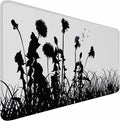 Large Gaming Mouse pad, Waterproof Mousepad with Stitched Edges, Premium Microfiber Cloth Surface, Non-Slip Base Keyboard Desk Mat for Home Office Gaming, Flowers Plants by BOOEUDI