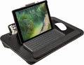 Prestige Import Group Portable Lap Desk with Built-in Mouse Pad, Wrist Pad, Tablet Holder, Cushioned Bottom in Black Oak - Fits up to 17" Laptops by PrestigeImportGroup