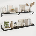 Axeman Deep Floating Shelves, 55'' x 10'' Black Wall Shelves Set of 2 by Axeman