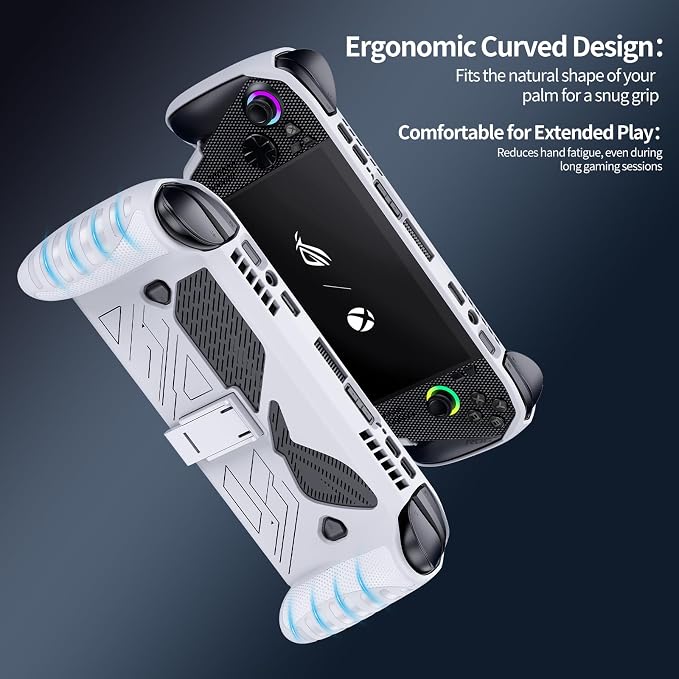 Protective Case with Kickstand for ASUS ROG Xbox Ally X 2025 - Shockproof TPU Cover with Stand, Non - Slip & Anti- Collision Handheld Game Console Accessories (White) - Image 8