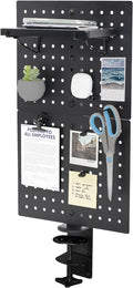 VIVO Black Clamp-on 12 x 20 inch Desk Pegboard, PP-DK12B | Steel Privacy Panel, Magnetic Peg Board, Office Accessory Organizer, Above or Under Desk Placement by Unknown