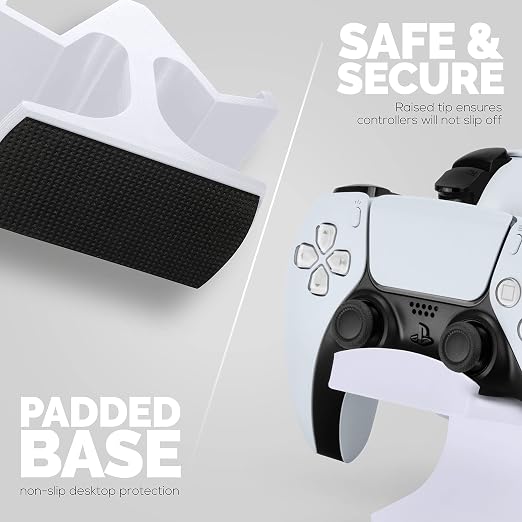 Dual Game Controller Desktop Holder Stand - Universal Design for Xbox ONE, PS5, PS4, PC, Steelseries, Steam & More, Reduce Clutter UGDS-03 (White) - Image 4