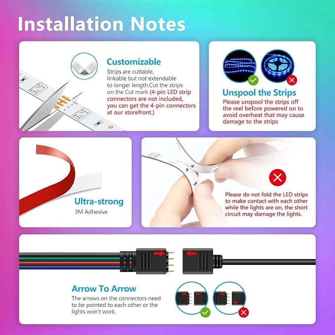Nexillumi Led Lights for Bedroom 100ft Music Sync Color Changing Led Strip Lights Smart with Remote and App Control Built-in Mic for Party Home Room Decor Luces LED para Cuarto - Image 6