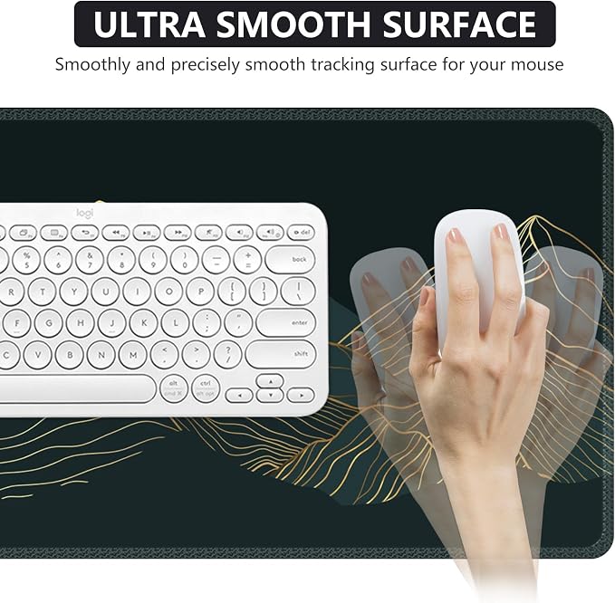 iCasso Large Mouse Pad, XXL Green Mousepad,A-Mountain Cyan Extended | Stitched Edges and Stable Rubber Base, Keyboard Mat Desk Pad for Work, Home - Image 5