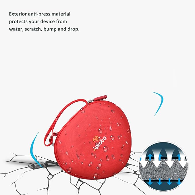 Aproca Kids Headphones Case Compatible with iClever BTH12 / HS19 / BTH26 Kids Bluetooth Headphones, Storage Hard Bag -Red (Case Only) - Image 3