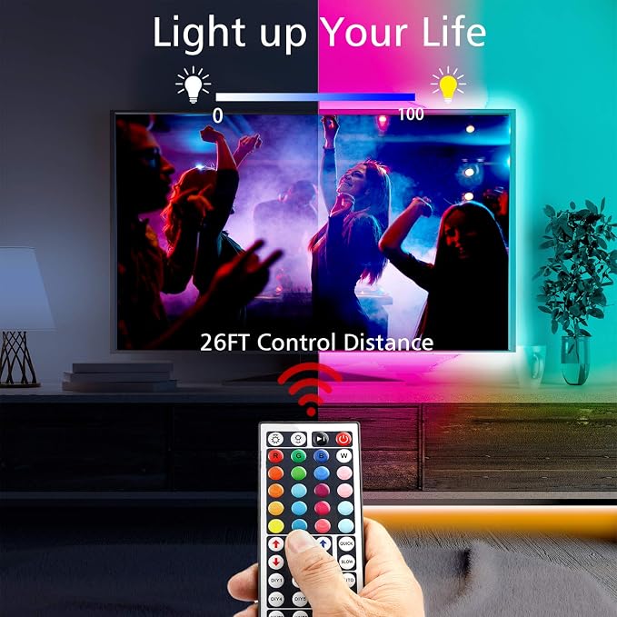 dalattin Led Lights for Bedroom 50ft, RGB 5050 Led Strip Lights Color Changing Kit with 44 Keys Remote Controller and 12V Power Supply Led Light Strips Indoor Decoration - Image 4