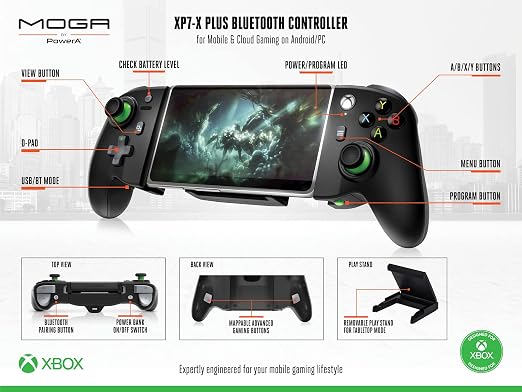 PowerA MOGA XP7-X Plus Bluetooth Video Game Controller for Android and PC, Telescoping Gamepad, Mobile Gaming - Image 2