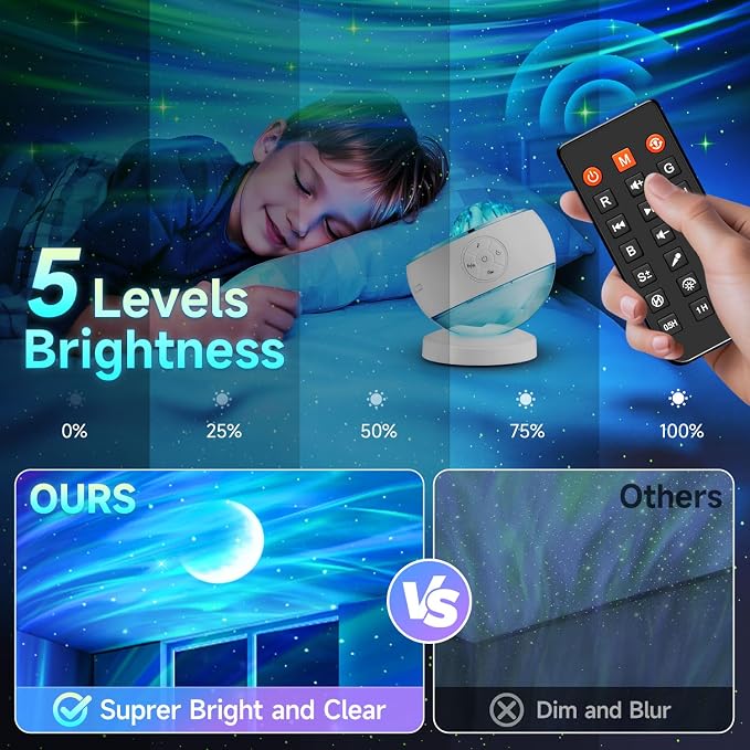Iceberg Northern Lights Projector, White Galaxy Projector with Bluetooth - Image 7