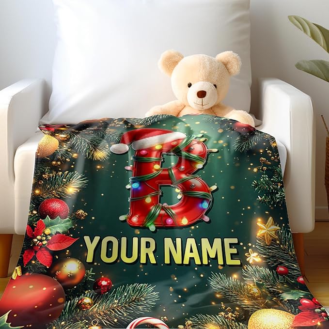 Ship Next Day, Custom Christmas Blanket - Merry Christmas Personalized Blanket, Xmas Gifts for Family Mom Dad Daughter Son Grandkids, for Teen Girls Women Man, Stocking Stuffers - Image 9