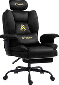 Symino Gaming Chair with Footrest, Up/Down Armrests, Suede Fabric Ergonomic Office Chair, 150° Recline Computer Chair for Desk, Black by Unknown
