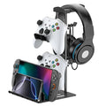 KDD Headphone Stand, Controller Holder & Headset Holder for Desk, Earphone Stand with Aluminum Supporting Bar, Universal Storage Organizer Headphones/Controller/Switch/Mobile Phone by KDD