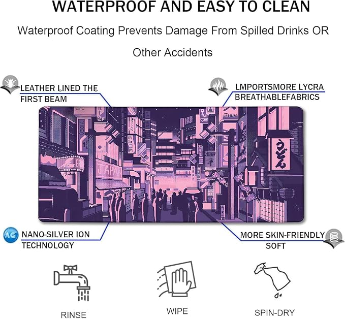 Large Mouse Pad Office Desk Pad Gaming, Kyoto | Durable Waterproof Non-Slip Base Long XXXL Large Gamer DeskMat for Home Office Gaming Work - Image 5