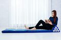 Leewadee Thai Foldable Floor Mat 89 x 20 inches Kapok with Backrest | Floor & lounge cushion for relaxing, reading & TV - for meditation & yoga, firm & stable by Leewadee