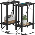 TUTOTAK Narrow Side Table Set of 2, Small End Table with Charging Station by ChoosetutotakFurnitureBuildYourCozyHome